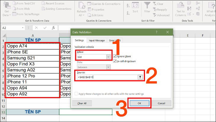 Hướng dẫn cách xóa hoặc chỉnh sửa lựa chọn đã tạo trong Excel
