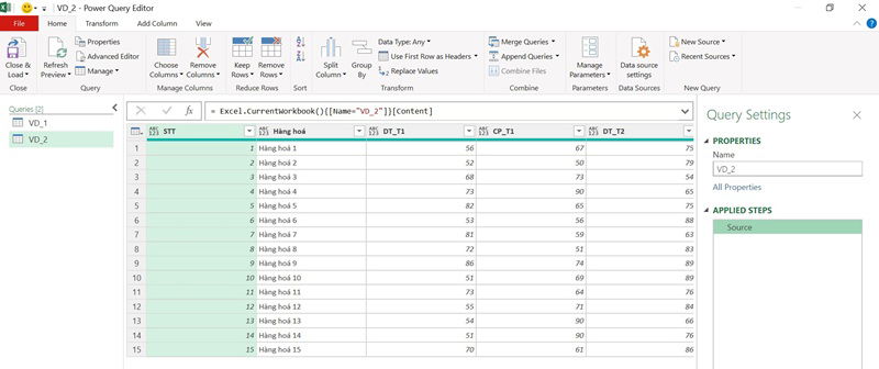 Dùng Power Query