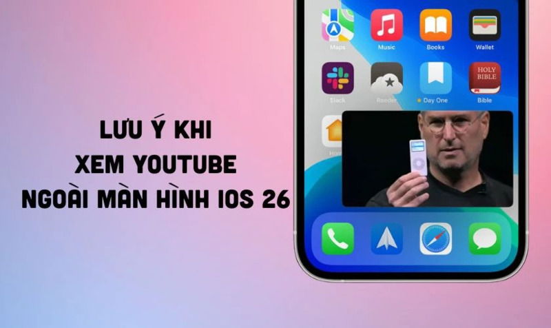 iPhone hiển thị tùy chọn “Hình trong hình (Picture-in-Picture)” cùng cảnh báo lưu ý sử dụng.