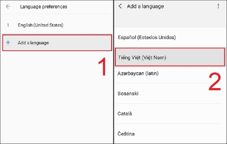 Chọn thêm ngôn ngữ để cài tiếng Việt cho điện thoại Xiaomi