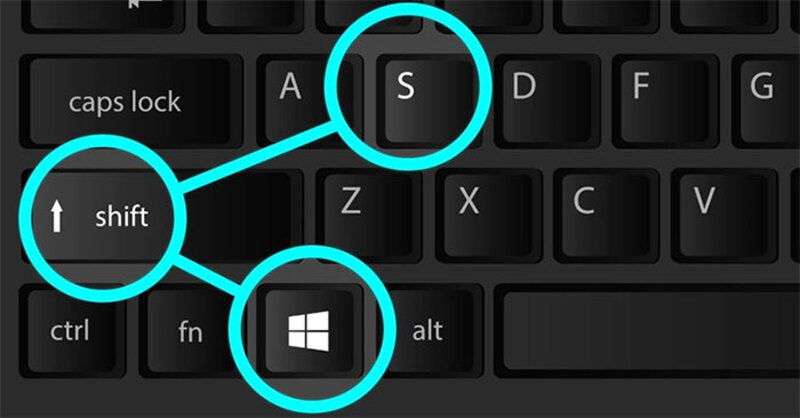 Ảnh minh họa người dùng đang nhấn tổ hợp phím Windows + Shift + S để cắt ảnh