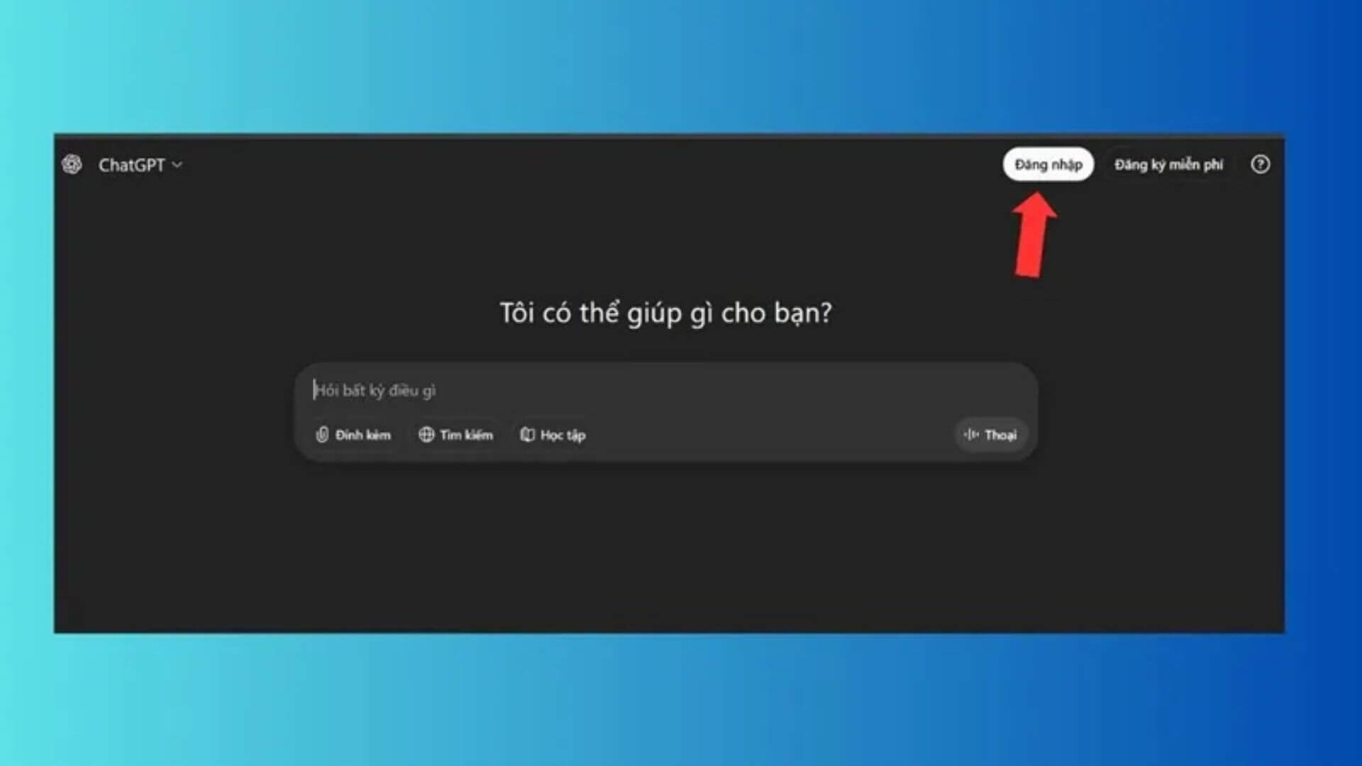 Truy cập vào ChatGPT