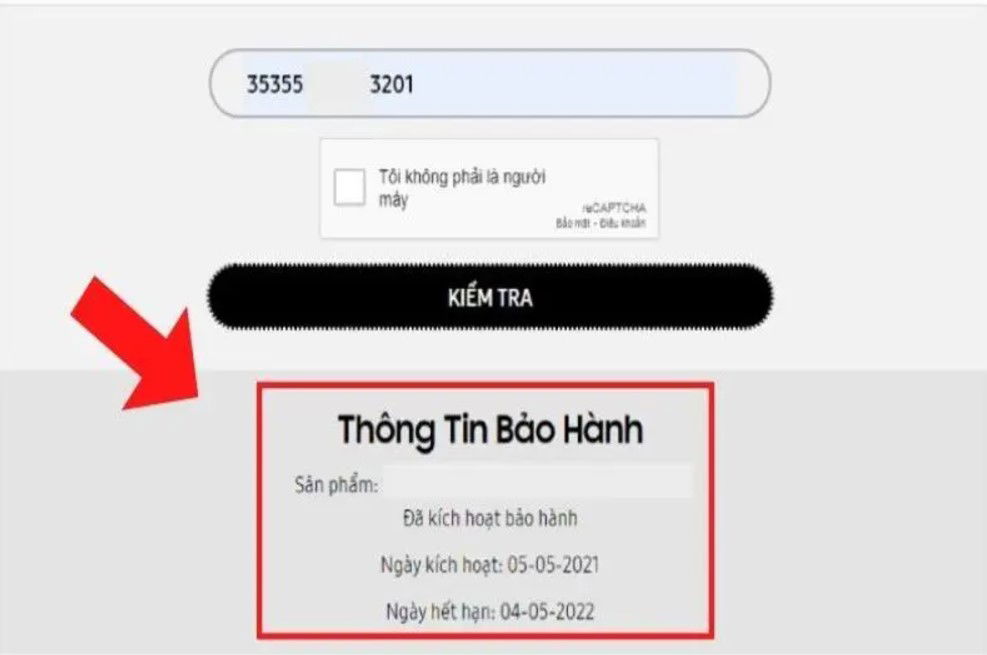 Check xem thời gian còn lại của bảo hành