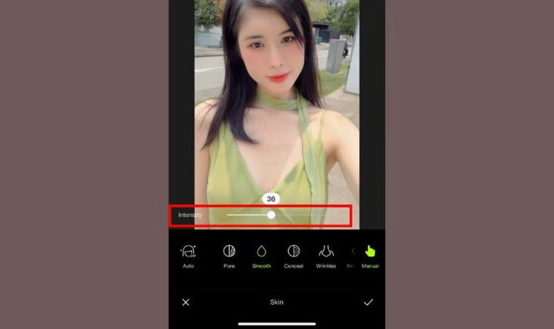 Làn da sau khi tăng độ trắng và làm mịn trong Xingtu.