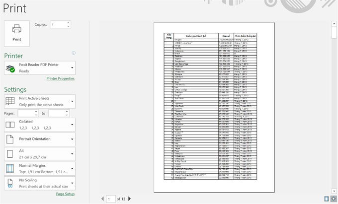 Hướng dẫn cách hủy bỏ vùng in trong Excel