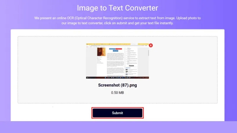 Nền tảng trực tuyến Image to text converter hoàn toàn miễn phí