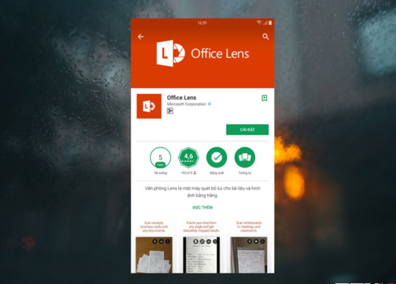 Giao diện ứng dụng Microsoft Lens quét tài liệu và chuyển thành file PDF.