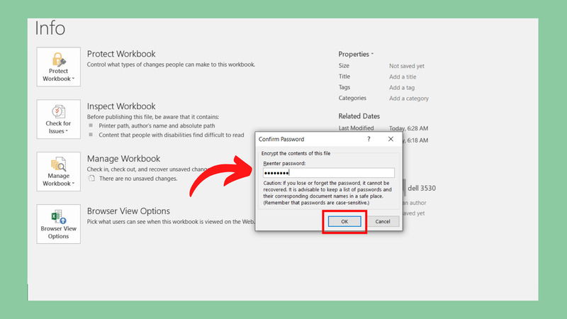 Cách đặt mật khẩu cho file Excel
