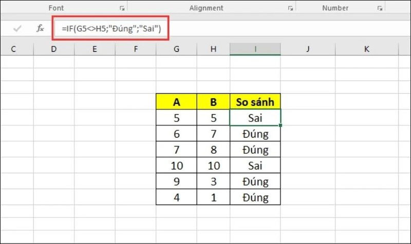 Cú pháp chính xác để viết dấu khác trong Excel