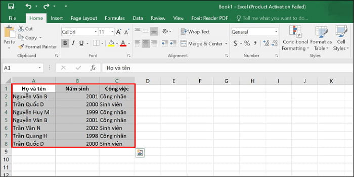 Lọc dữ liệu bằng công cụ Slicer trong Excel