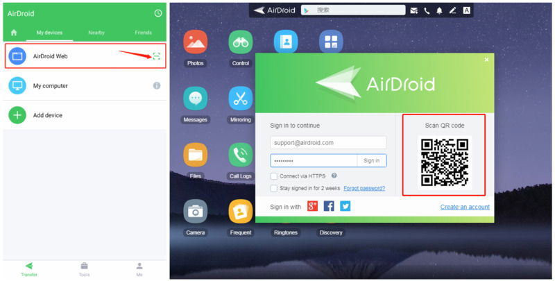 Ứng dụng AirDroid hỗ trợ kết nối Android với máy tính