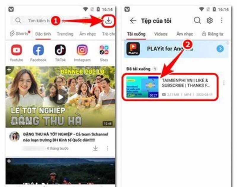 Sử dụng ứng dụng VidMate App để tải phim về điện thoại