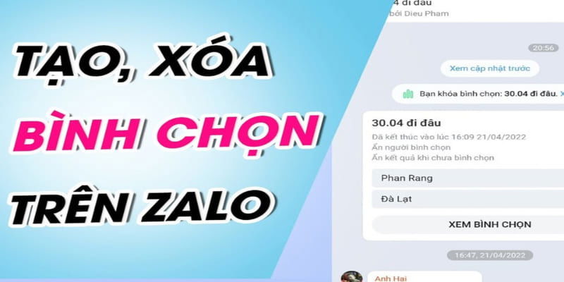 Có thể xóa tạo bình chọn đã tạo trên Zalo được không?