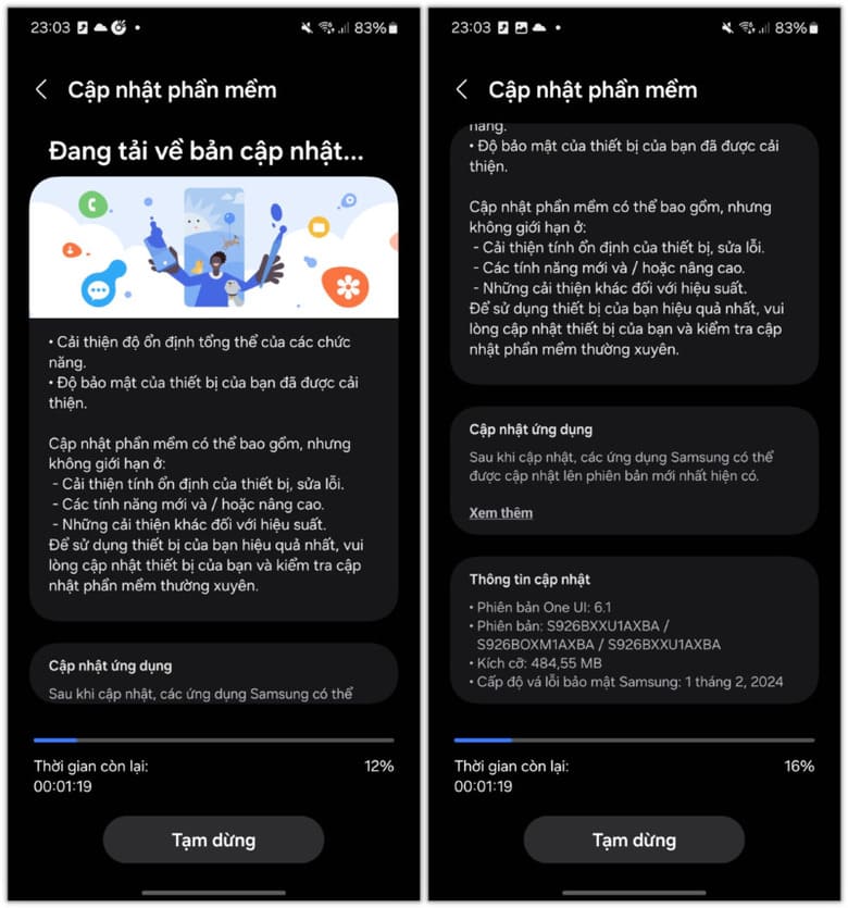 Cập nhật phần mềm S24 Ultra đúng cách