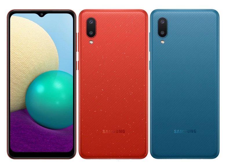 Samsung Galaxy M02 thiết kế nhiều màu sắc