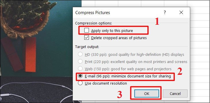 Nén dung lượng ảnh trong file
