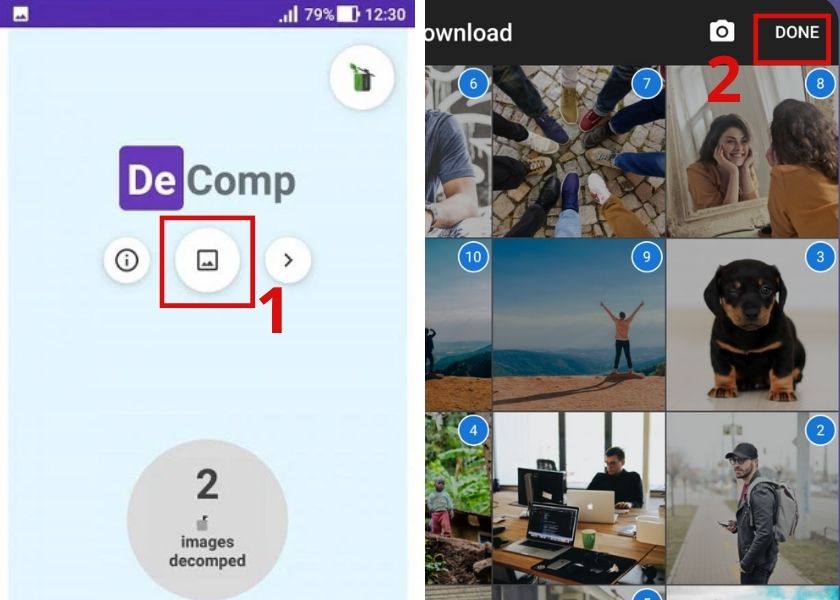 Sử dụng app DeComp cho team dùng Android