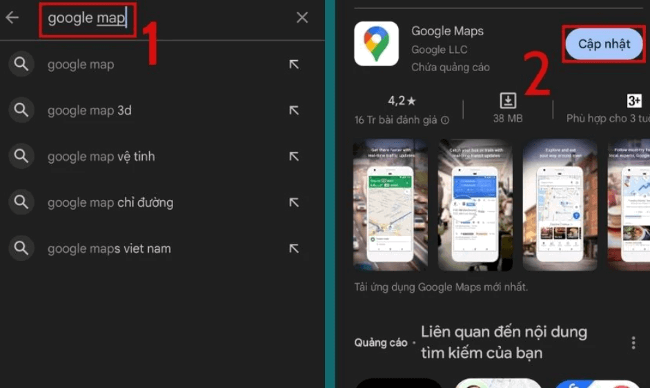 Cập nhật Google Maps để lên phiên bản mới nhất