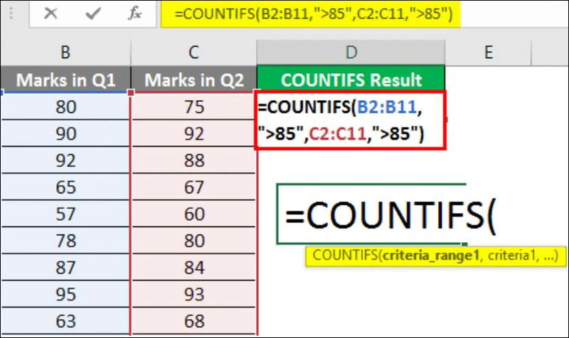 Hàm COUNTIFS – Đếm theo nhiều điều kiện kết hợp