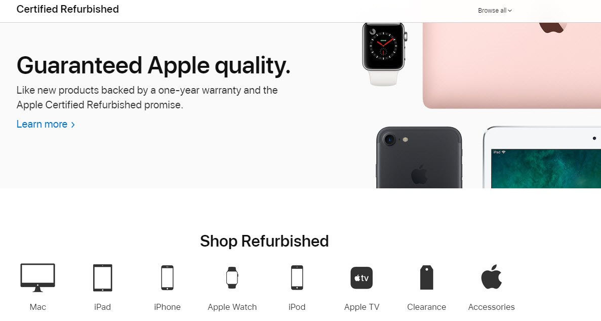 Các sản phẩm của Apple tại cửa hàng Refurbished