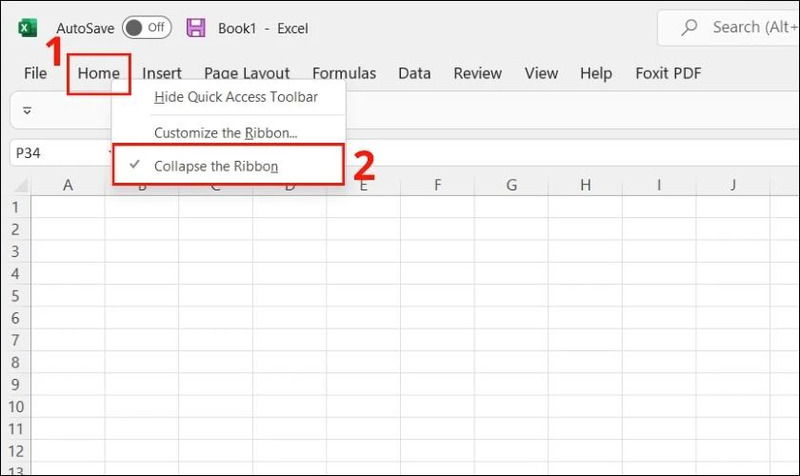 Cách bật tự động hiển thị thanh công cụ trong Excel