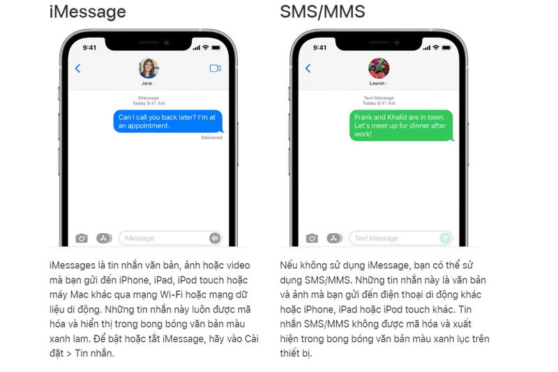 iMessage và SMS có gì khác nhau?