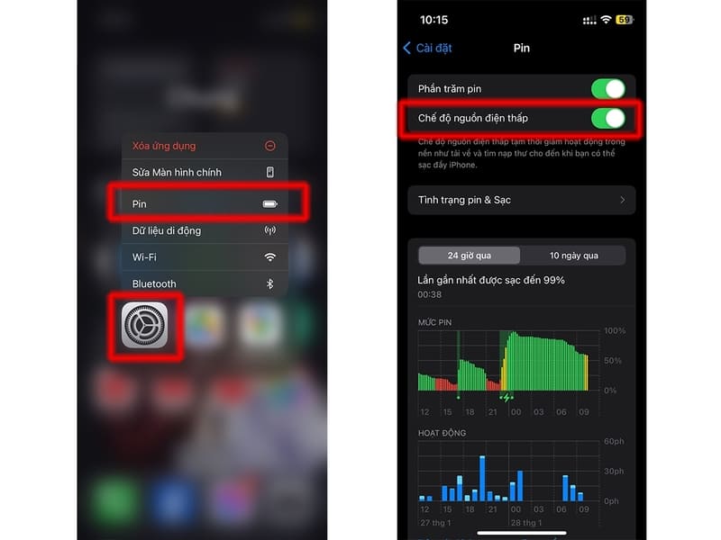 Sử dụng các chế độ hỗ trợ tiết kiệm pin