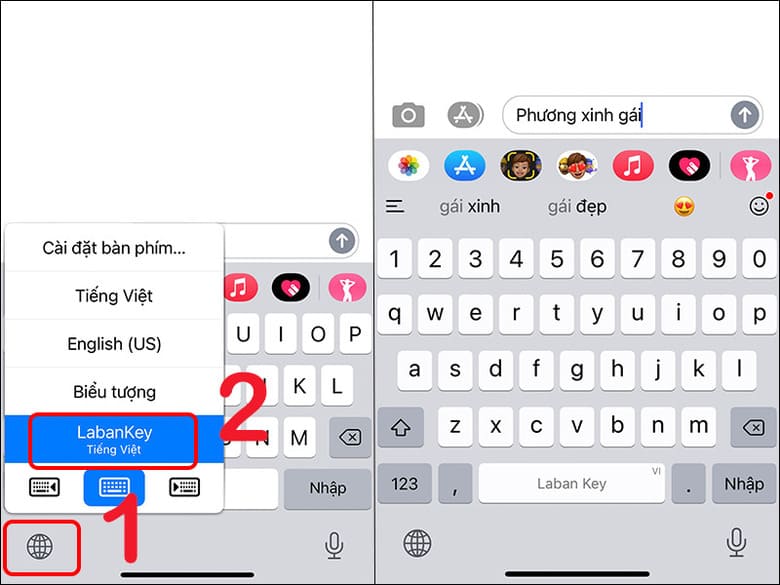 Hướng dẫn chọn bàn phím tiếng Việt Telex trên iPhone 14.