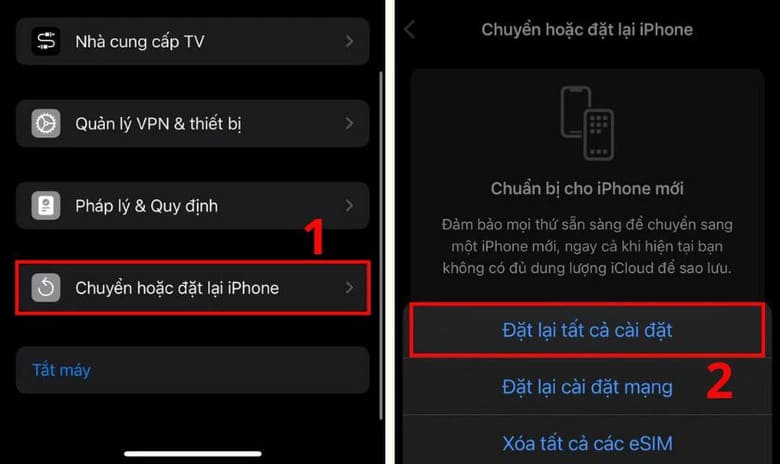 Khôi phục cài đặt gốc khi lỗi lặp lại nhiều lần