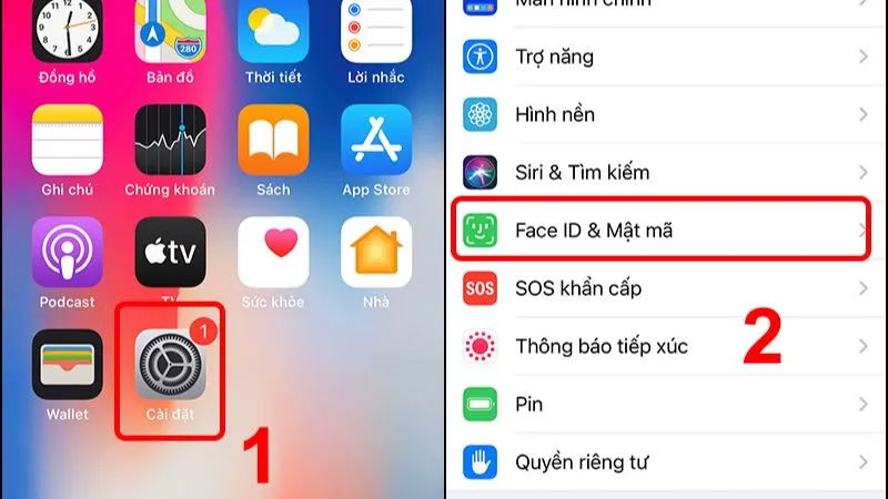 Thiết lập lại Face ID