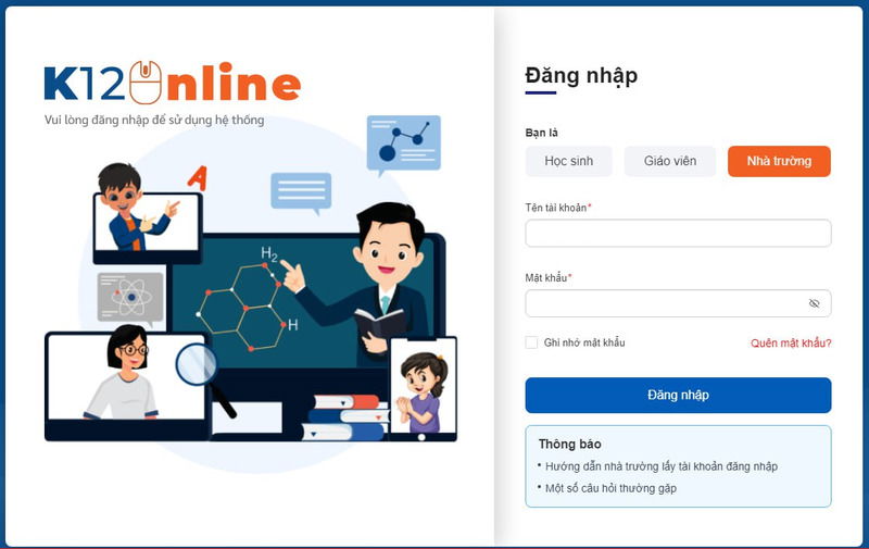 Hình ảnh minh họa về K12Online và các học sinh đang học tập