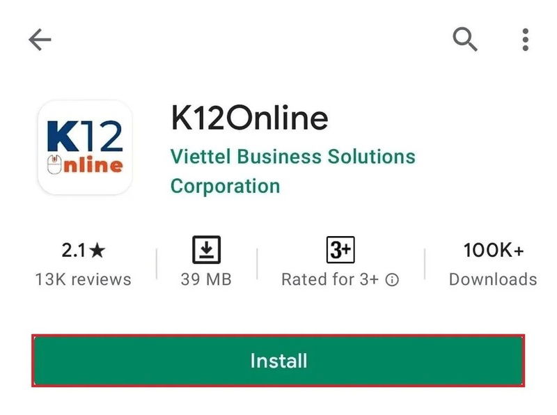 Hướng dẫn tải ứng dụng K12Online trên Google Play và App Store