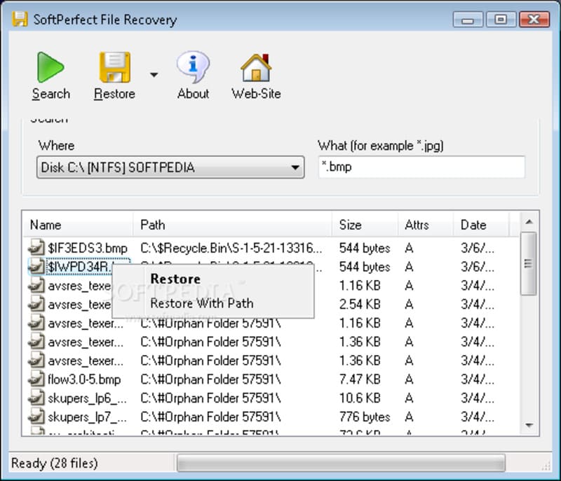 SoftPerfect File Recovery công cụ phục hồi gọn nhẹ miễn phí
