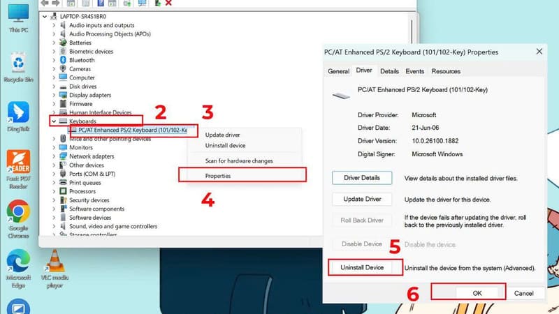 Cập nhật hoặc cài lại driver bàn phím