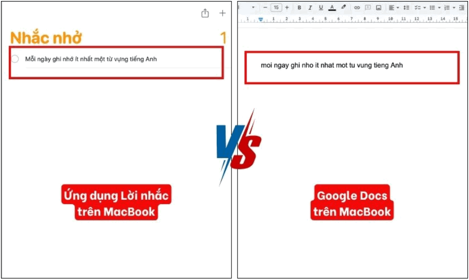 Dấu hiệu Gõ tiếng Việt bình thường ở Word, Notes nhưng không gõ được trong Docs