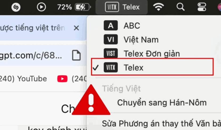 Nguyên nhân khiến MacBook không gõ được tiếng Việt trên Google Docs