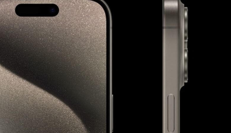 Khung viền Titan được liên kết với khung đỡ Nhôm bên trong thân máy tạo nên cấu trúc liền mạch cho iPhone 15 Pro/Pro Max