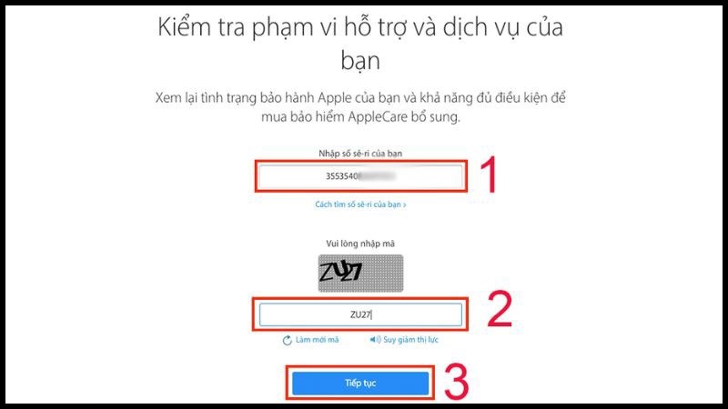 Cách check seri iPhone trên website của Apple