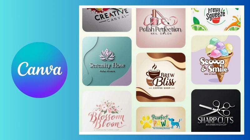Giao diện Canva dễ dùng với hàng ngàn mẫu logo đa dạng