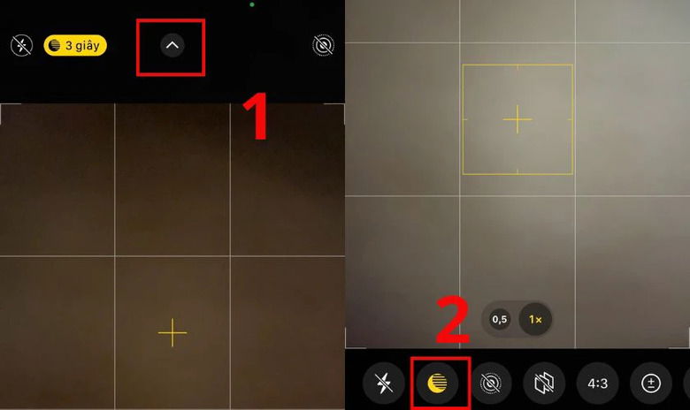 Điều chỉnh các chế độ chụp như HDR và Night Mode