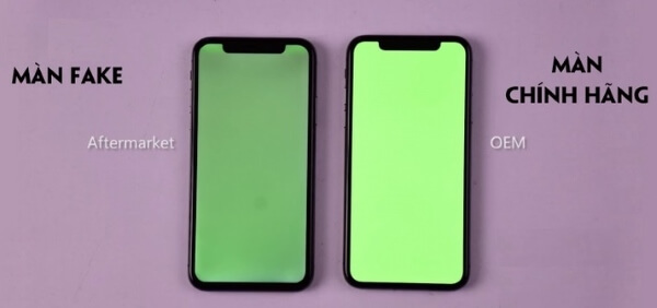 Thay phải màn hình kém chất lượng, linh kiện không chính hãng