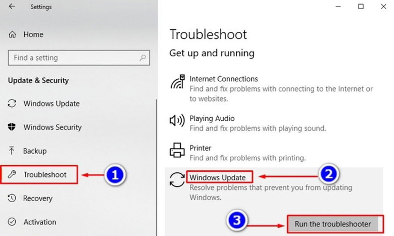 Windows Update Troubleshooter đang hoạt động