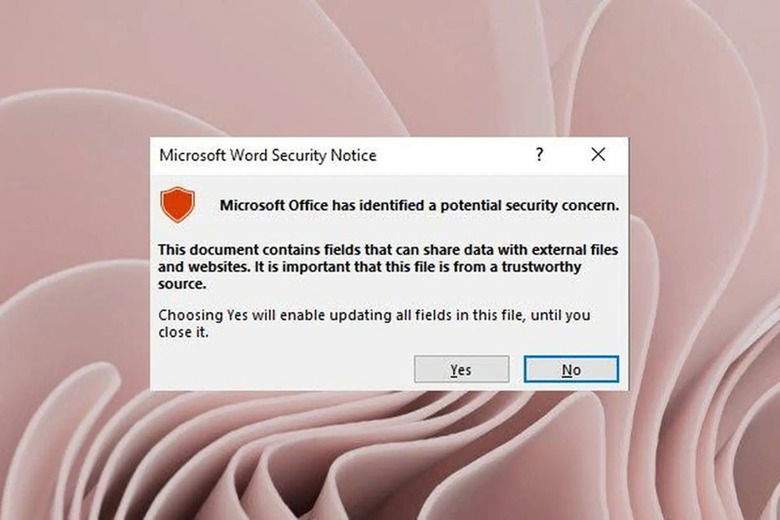 Tổng quan lỗi Microsoft Office has identified a potential security concern trên Word và Excel