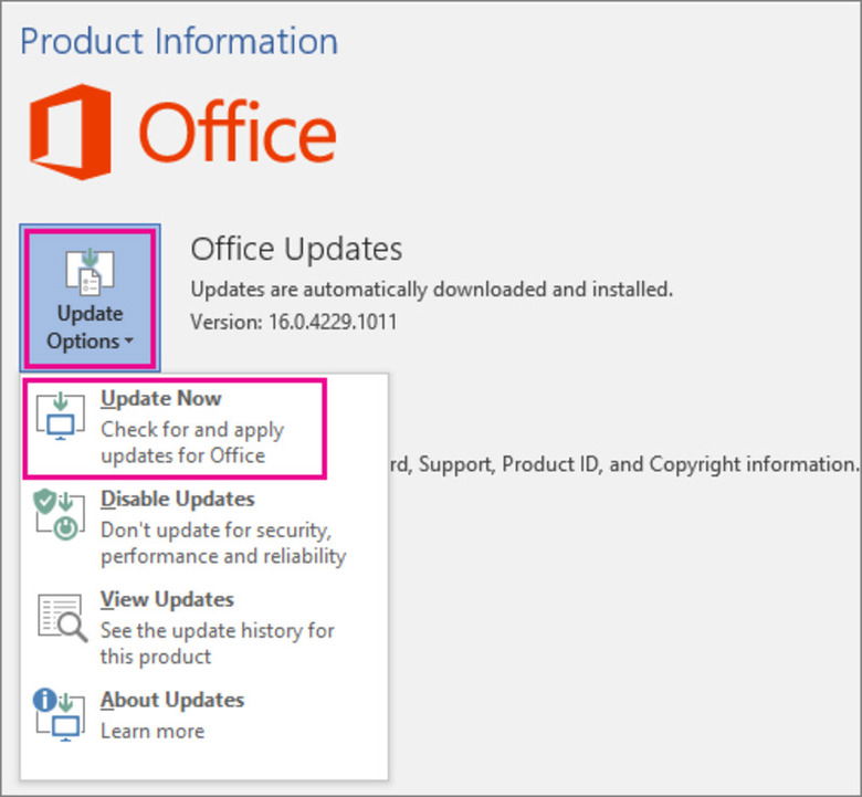 Cập nhật Microsoft Office lên phiên bản mới nhất để khắc phục lỗi bảo mật