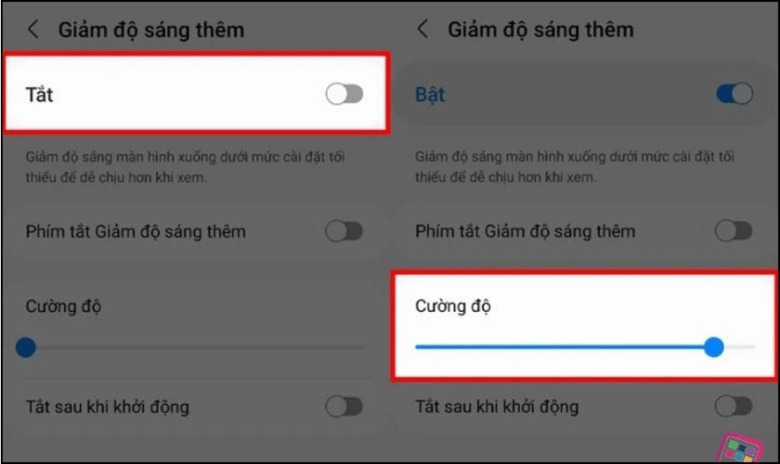 Giảm độ sáng màn hình và tắt chế độ sáng cao tự động