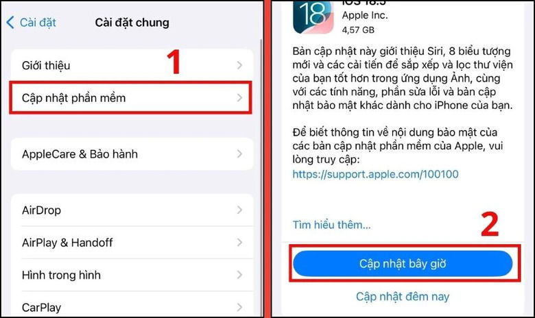 Cập nhật hệ điều hành  giúp vá các lỗi phần mềm liên quan màu sắc hiển thị