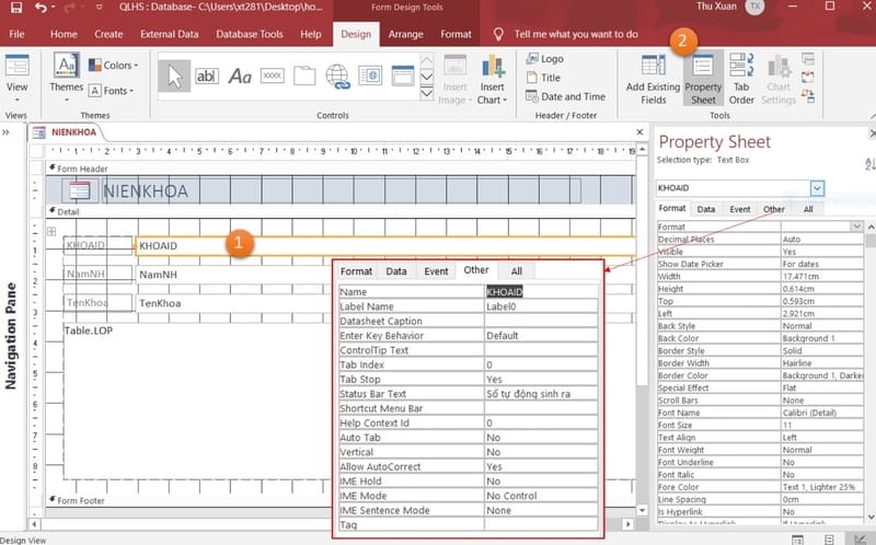 Thiết kế biểu mẫu (Form) trực quan