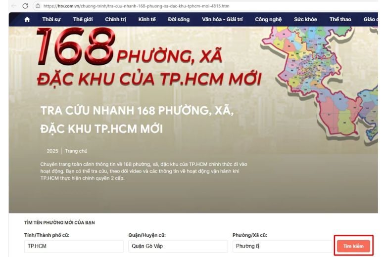 tra cứu các phường xã mới tại TPHCM sau sáp nhập 4