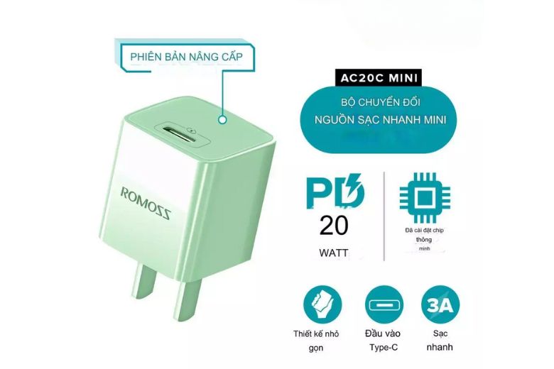 Củ sạc nhanh 20W ROMOSS AC20C