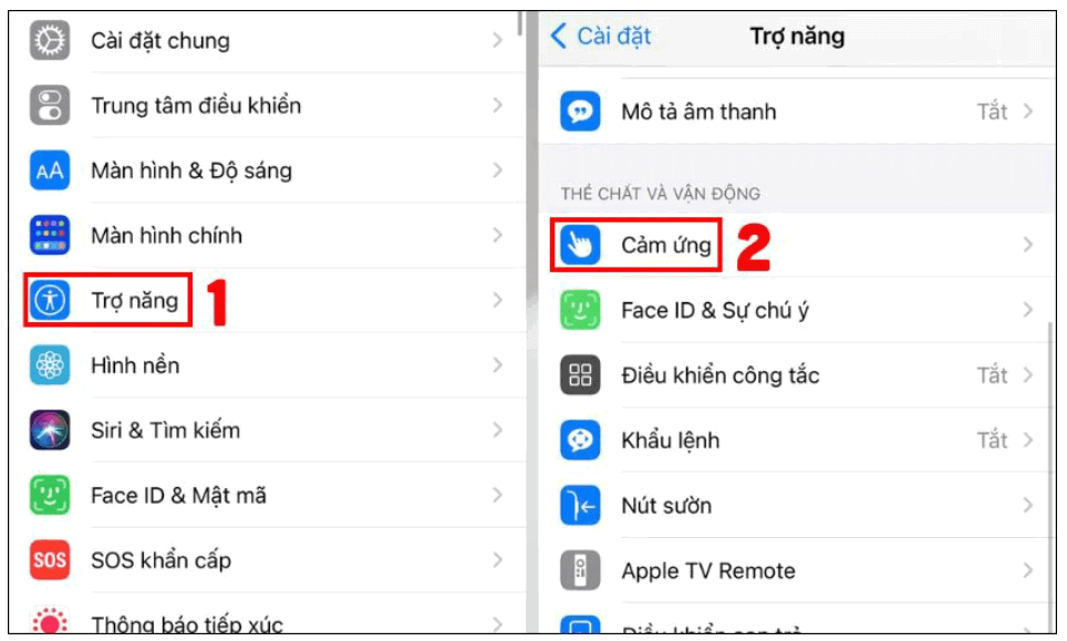Bật AssistiveTouch để thay thế tạm thời nút tăng giảm âm lượng